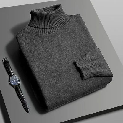 Mens Knitted Turtleneck Sweater Slim Fit Long Sleeve Pullover 12