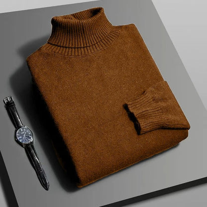 Mens Knitted Turtleneck Sweater Slim Fit Long Sleeve Pullover 15