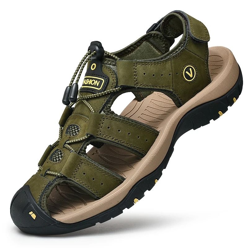 Men Genuine Leather Sandals Casual Outdoor Roman Beach Shoes 9