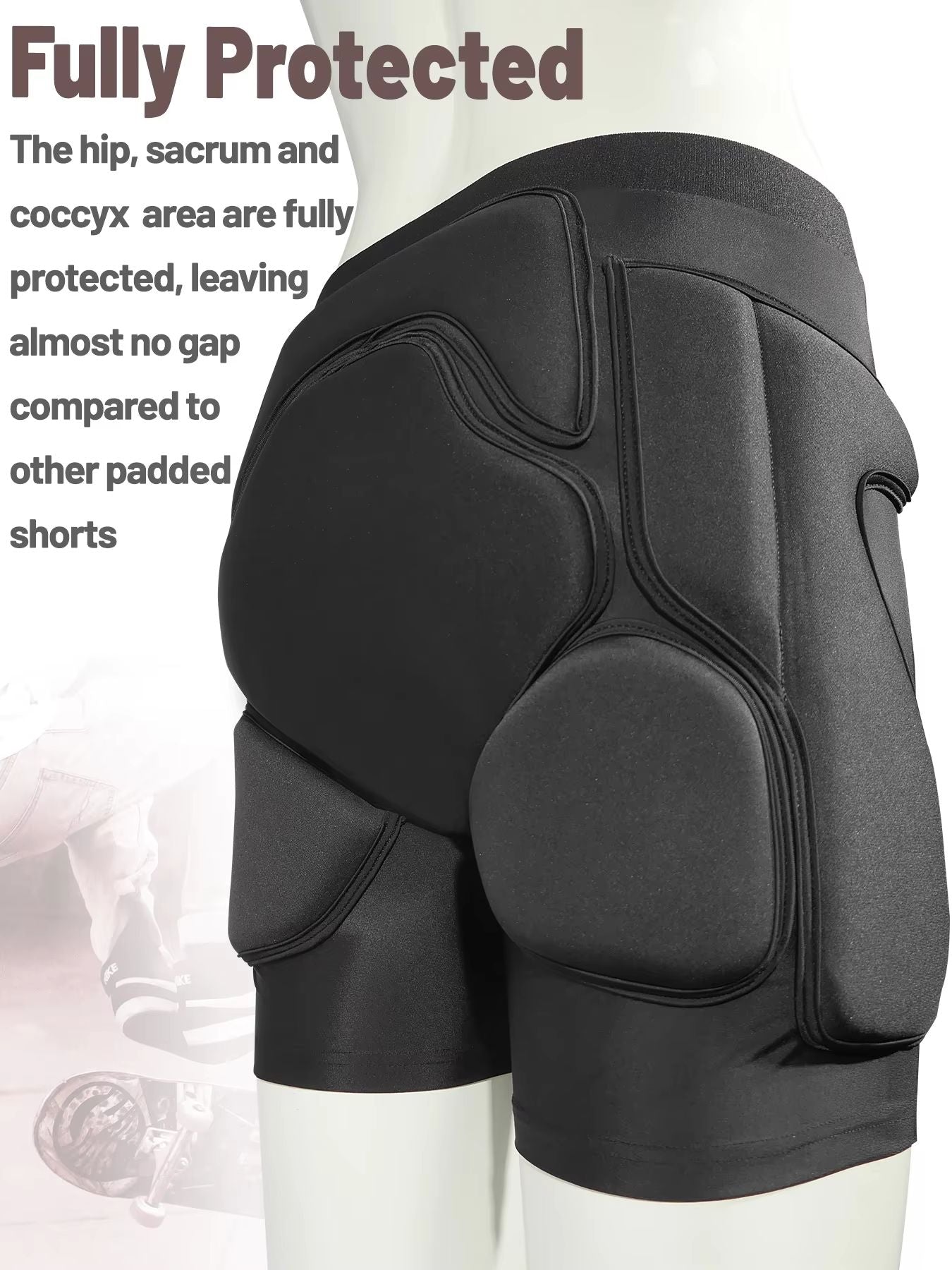 AVIVOR Protective Padded Shorts For Snowboarding Skiing  Skating  Hip Butt  Tailbone Impact Protect 4