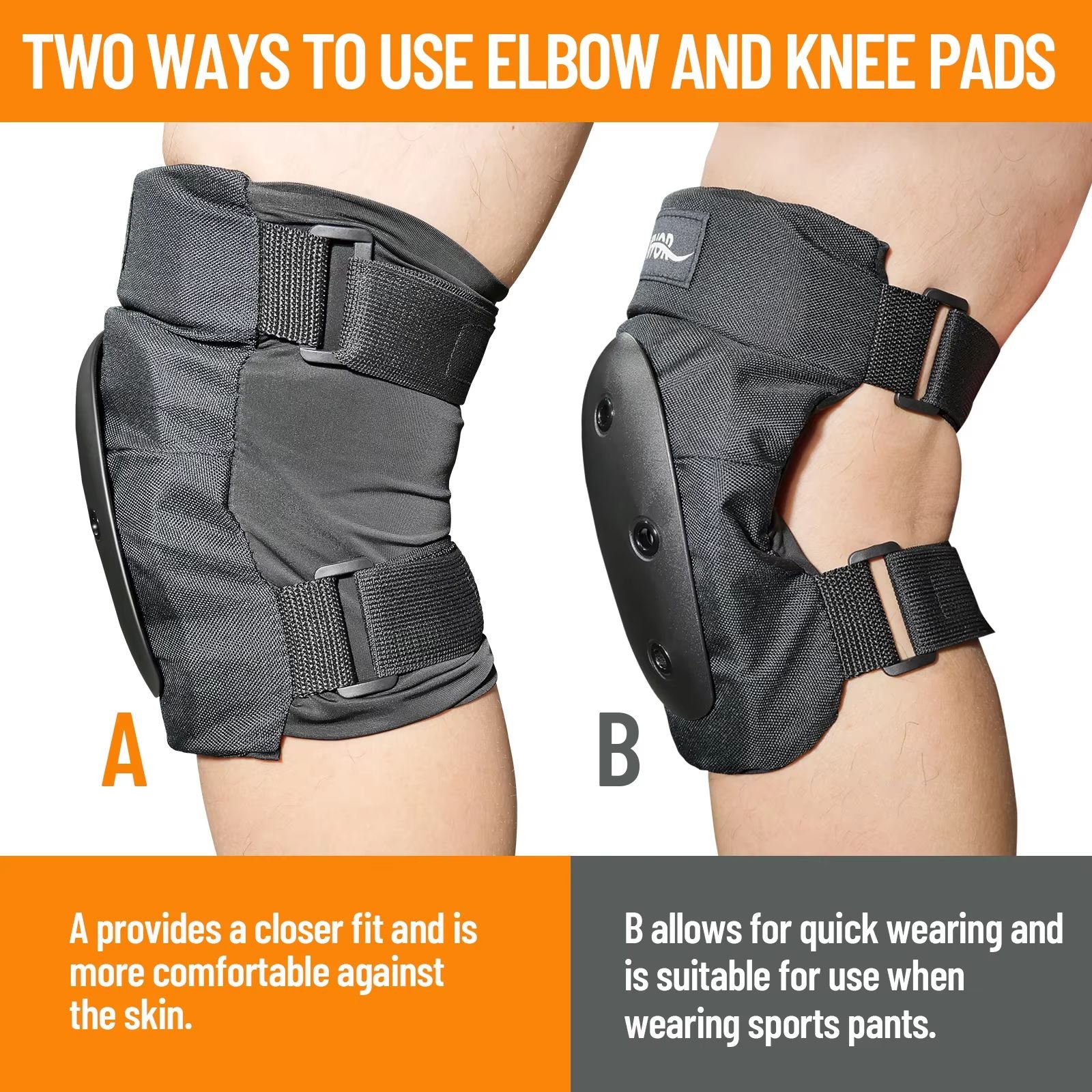 AVIVOR Protective Gear Set  Knee Pads Elbow Pads  Wrist Guards For Skating Skateboarding Roller Der 3