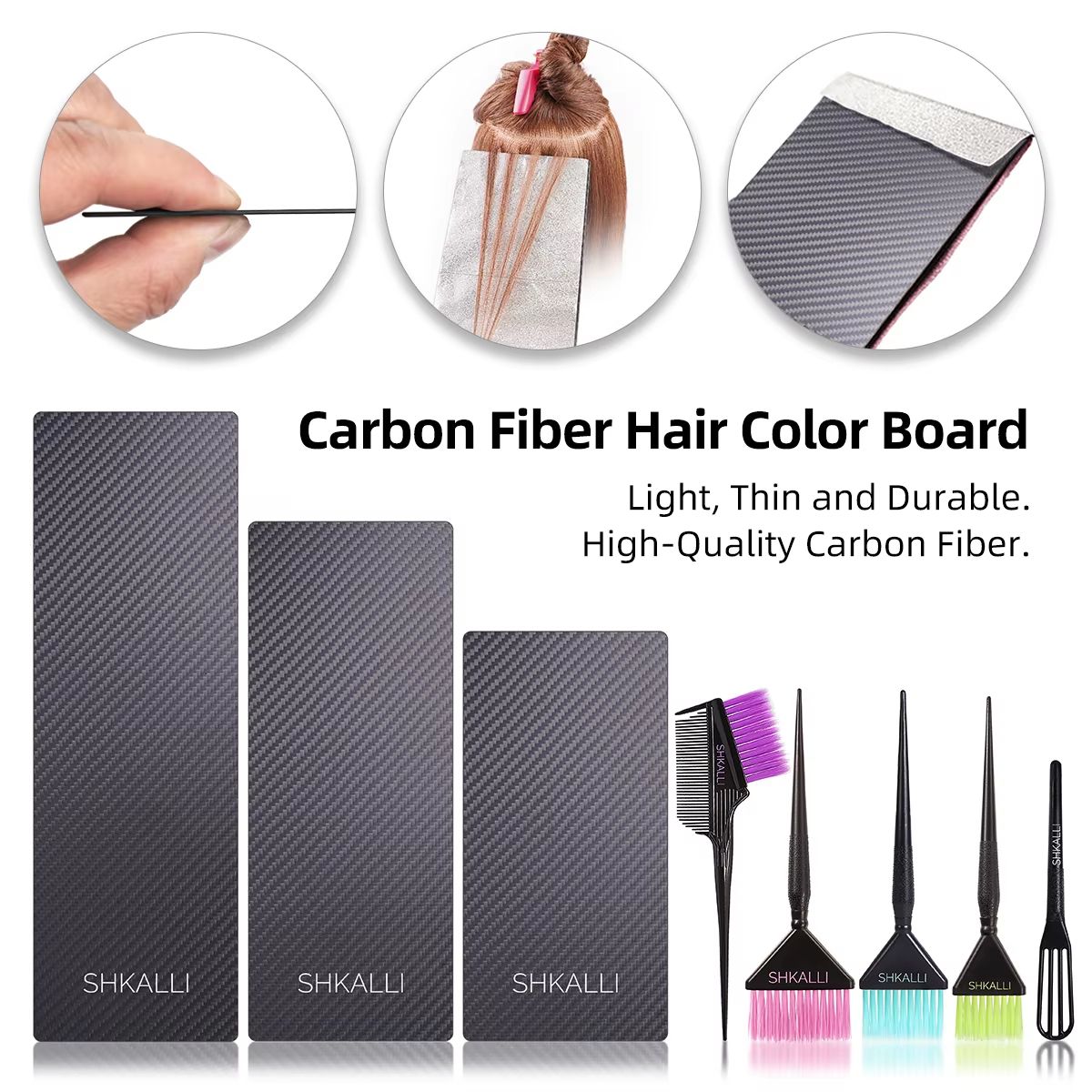 SHKALLI Professional Carbon Fibre Balayage Board & Brush Set – Hair Dyeing Kit for Stylists and Salons