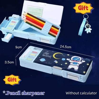 MultiFunctional Stationery Box For Students  Magnetic DoubleSided Pencil Case With Calculator  Shar 13