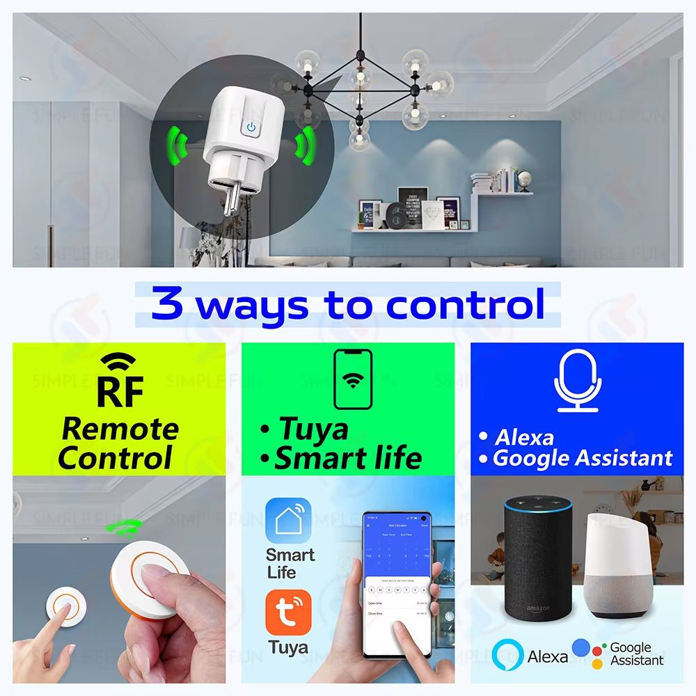 Tuya WiFi Smart Socket EU FR Plug 16A  Power Monitoring  State Memory Works With Alexa  Google Home 1