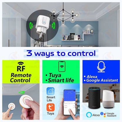 Tuya WiFi Smart Socket EU FR Plug 16A  Power Monitoring  State Memory Works With Alexa  Google Home 1