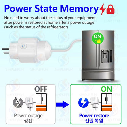 Tuya WiFi Smart Socket EU FR Plug 16A  Power Monitoring  State Memory Works With Alexa  Google Home 2