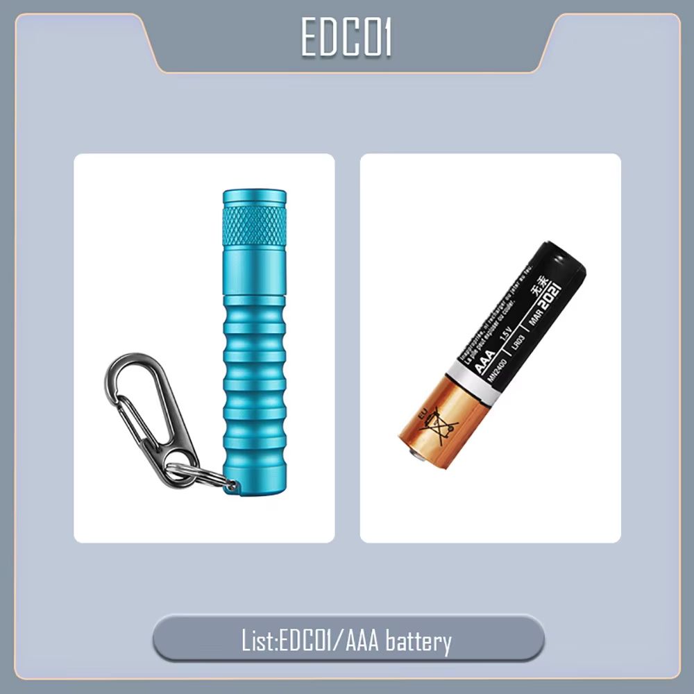 Outlook Mini EDC Flashlight  Waterproof Keychain LED Torch With 3 Modes AAA Powered 120 Lumens 7