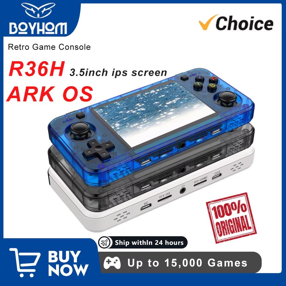 BOYHOM R36H Retro Handheld Console – Open-Source Linux System with 3.5inch IPS Screen Portable Game Player