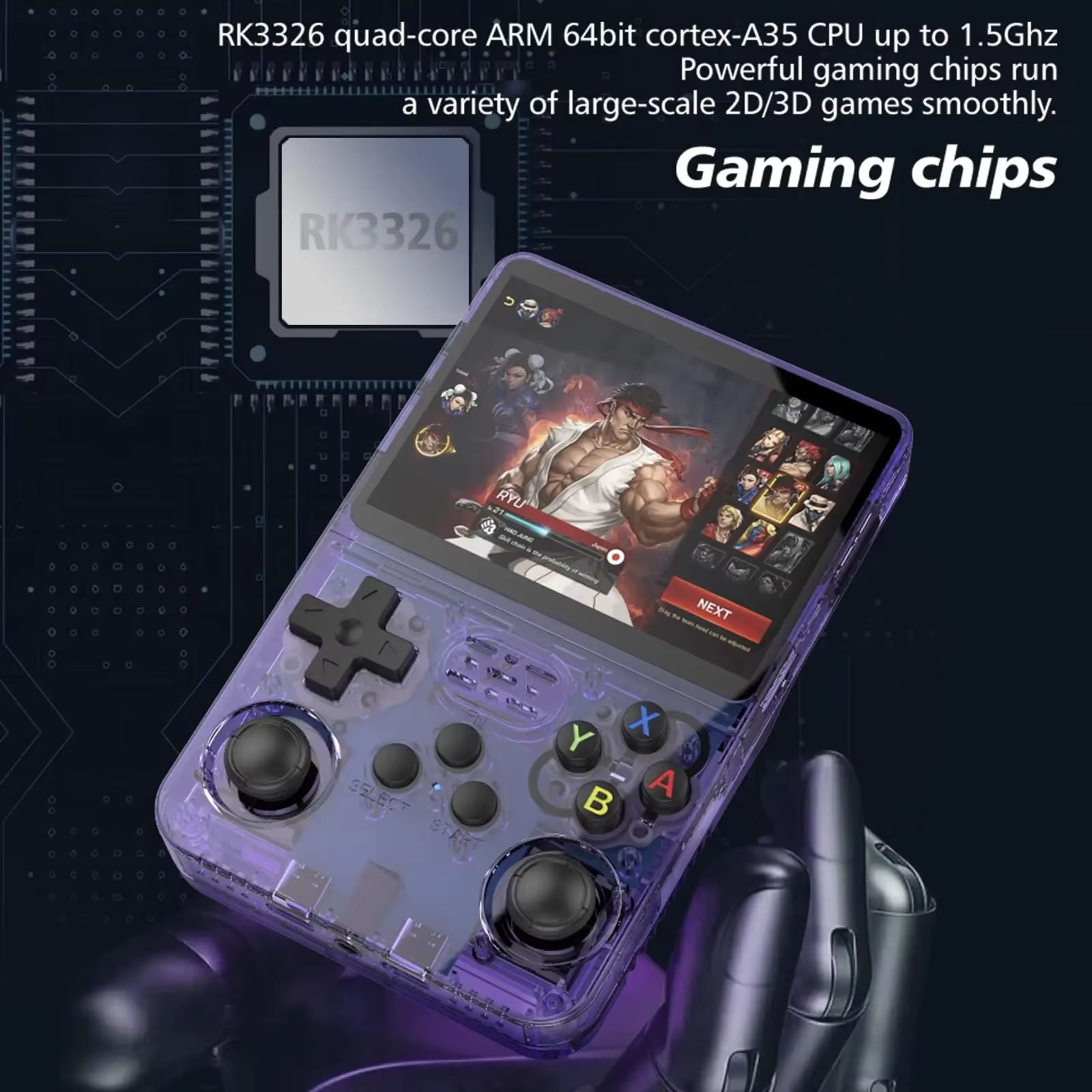 R36S Handheld Retro Game Console  35inch IPS Screen 64G Linux OpenSource Portable Video Player 1