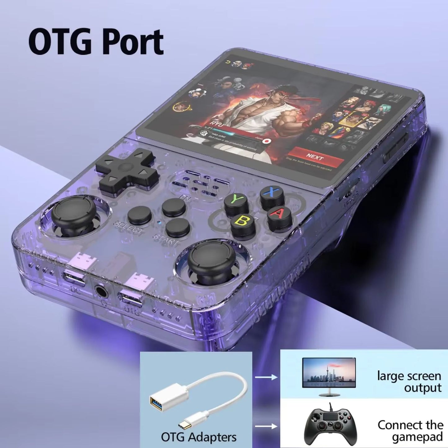 R36S Handheld Retro Game Console  35inch IPS Screen 64G Linux OpenSource Portable Video Player 5