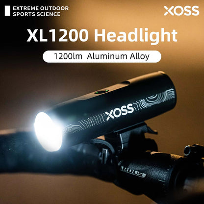 XOSS XL1200 Bike Headlight – 200–3000 Lumen Waterproof Rechargeable Front Bicycle Light with Aluminum Body