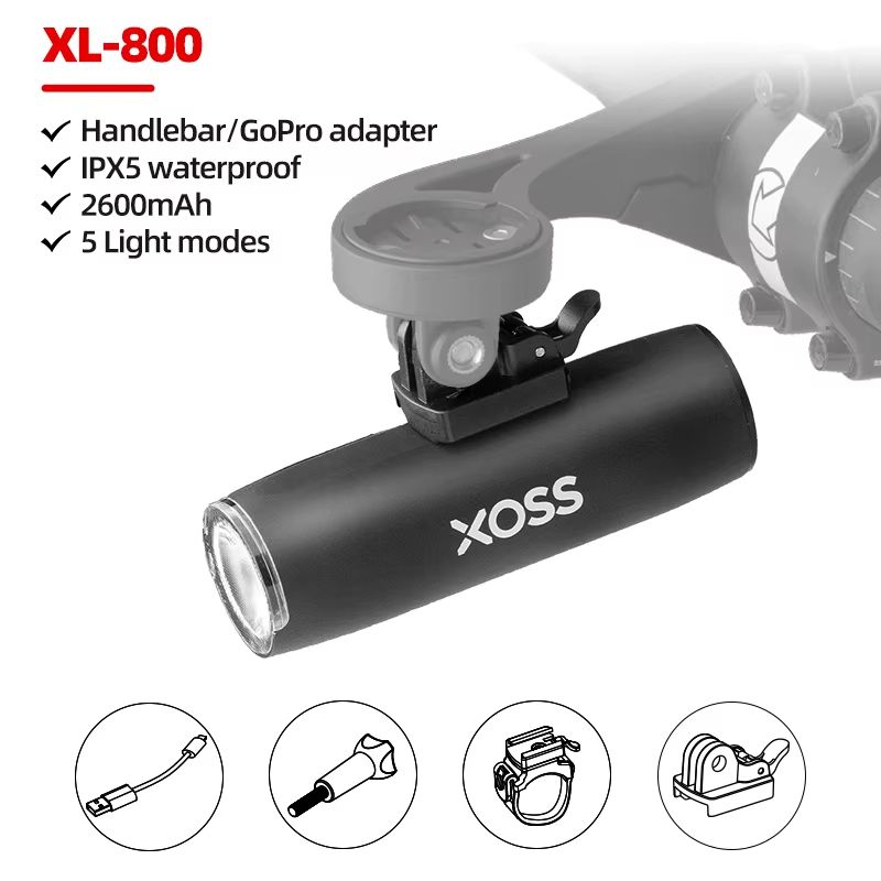 XOSS XL1200 Bike Headlight  2003000 Lumen Waterproof Rechargeable Front Bicycle Light With Aluminum 9