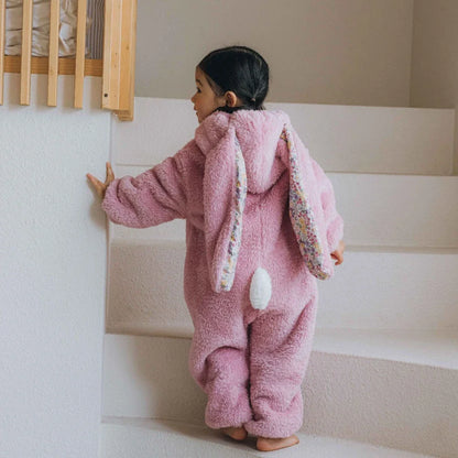 Winter Baby Romper Jumpsuit, Cute Hooded Rabbit Pajamas for Newborn Boys & Girls