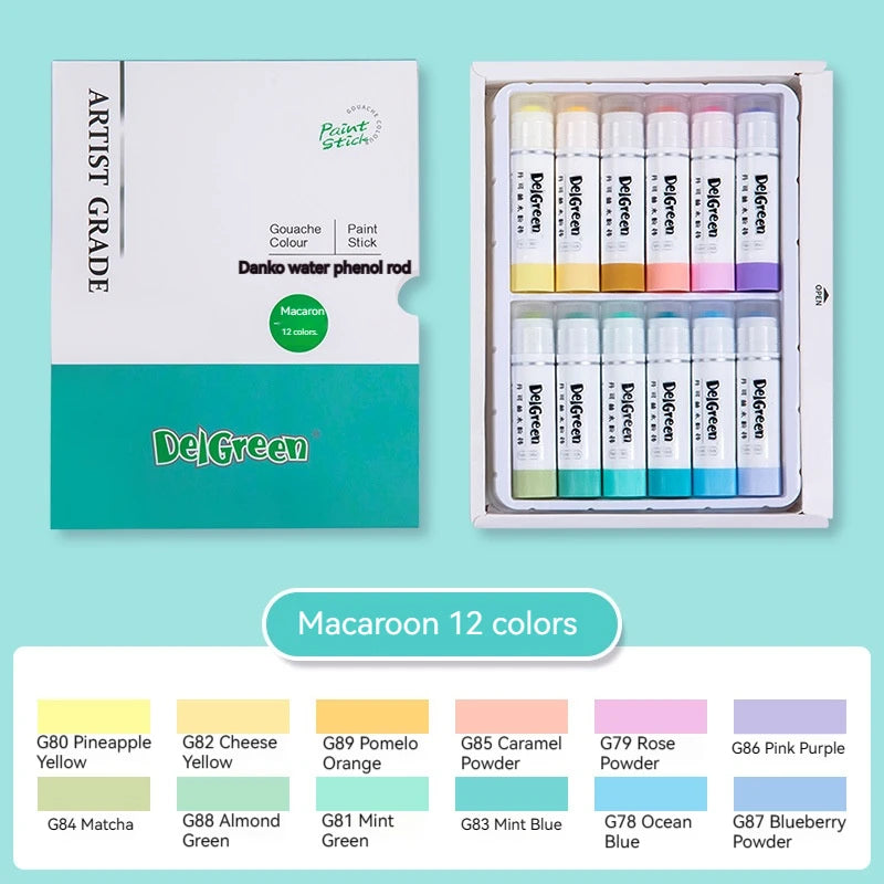 Colors Artist Soft Solid Gouache Paint Sticks Pastels Crayon Set Washable Non Toxic Graffiti Drawin 6