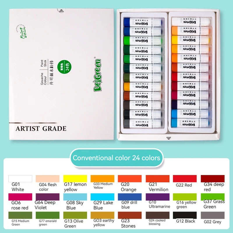Colors Artist Soft Solid Gouache Paint Sticks Pastels Crayon Set Washable Non Toxic Graffiti Drawin 7