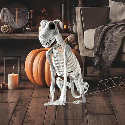 Realistic Halloween Skeleton Dog Posable Spooky Pet Decor For Haunted Yard  Party Creepy Skull Bone 2