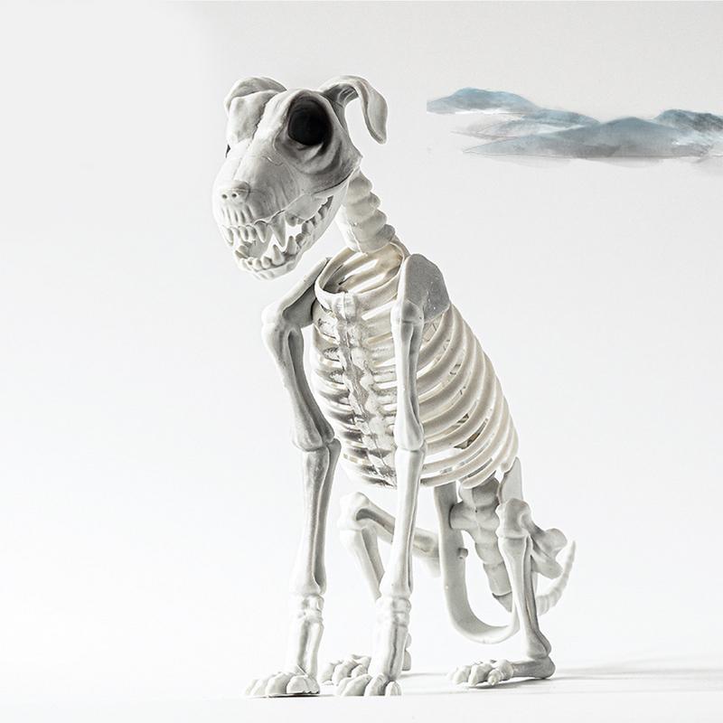 Realistic Halloween Skeleton Dog Posable Spooky Pet Decor For Haunted Yard  Party Creepy Skull Bone 4