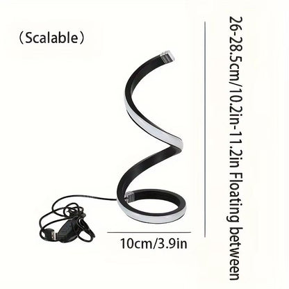 Modern Spiral LED Table Lamp With USB  Adjustable Brightness Warm White Light For Bedroom Living Ro 10