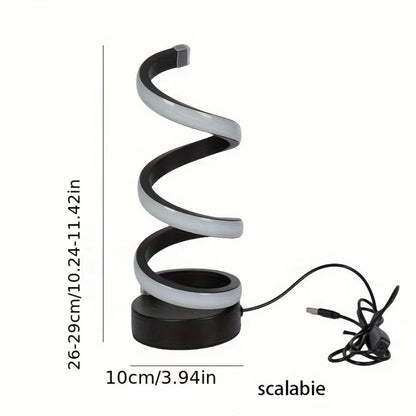 Modern Spiral LED Table Lamp With USB  Adjustable Brightness Warm White Light For Bedroom Living Ro 7