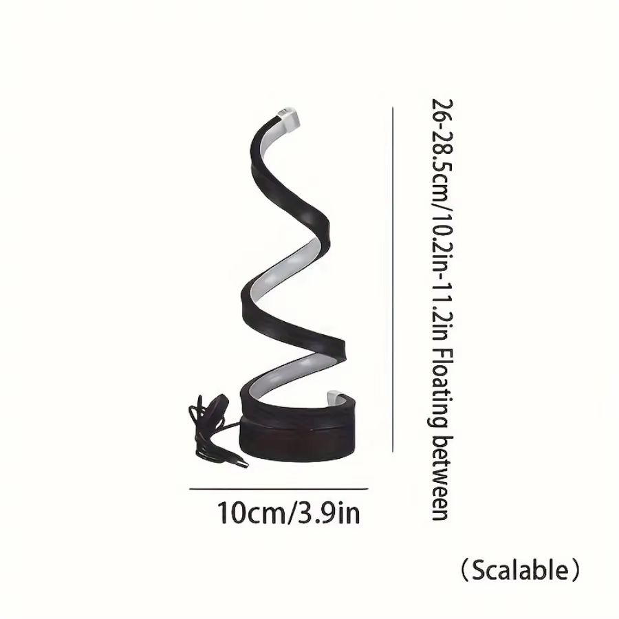 Modern Spiral LED Table Lamp With USB  Adjustable Brightness Warm White Light For Bedroom Living Ro 8