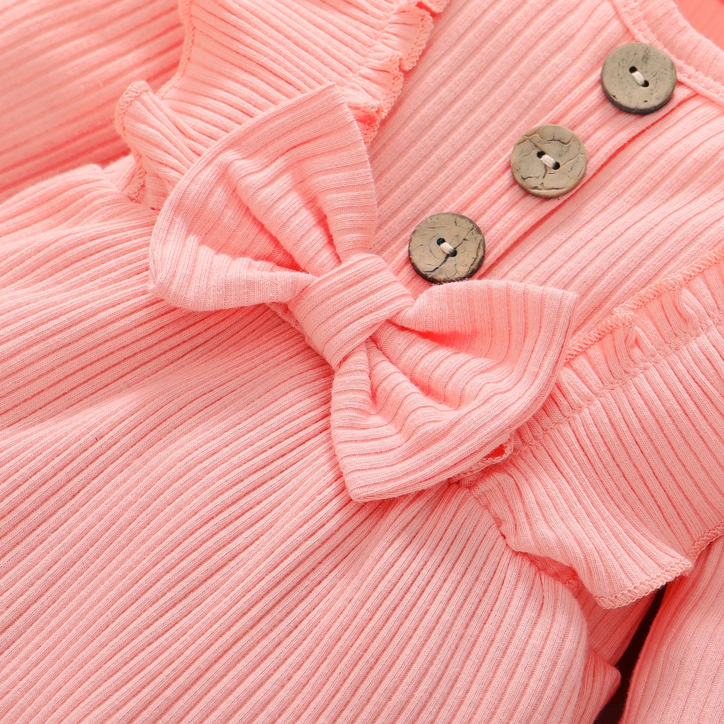 Newborn Baby Girl Romper Outfit Long Sleeved Ruffle Bodysuit With Headband For Autumn  Winter 1