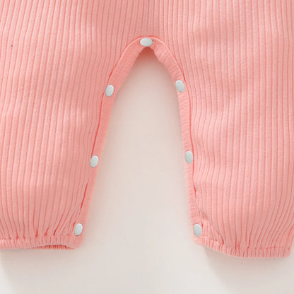 Newborn Baby Girl Romper Outfit Long Sleeved Ruffle Bodysuit With Headband For Autumn  Winter 3