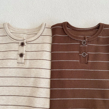 Adorable Summer Baby Clothing Set, 2PCS Striped Tee and Bloomer Outfit for Infant Girls, Toddler Boys