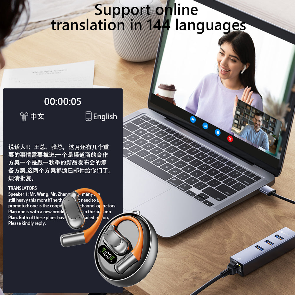 Translation Earbuds Real Time 144 Languages Language Translator Earbuds Translation Headphones for Travel and Learning