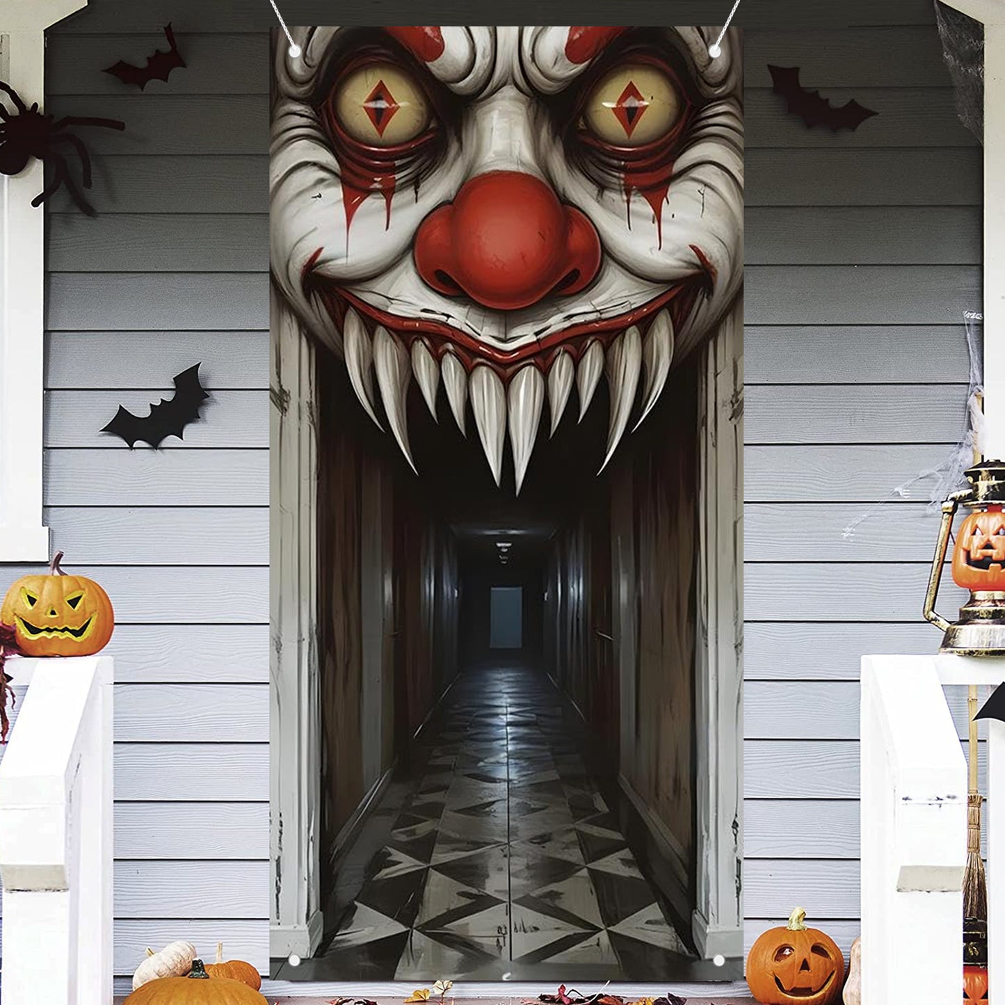 Ultimate Spooky Witch  Zombie Halloween Door Cover IndoorOutdoor Haunted House Wall Decor With 2D S 2