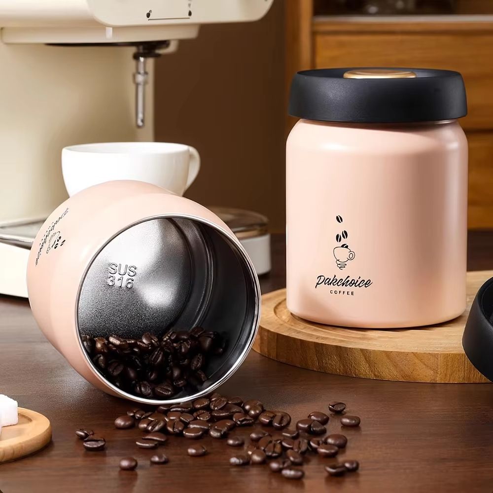 Vacuum Sealed Stainless Steel Coffee Storage Jar  500ml  900ml  1200ml LightProof Container For Bea 4