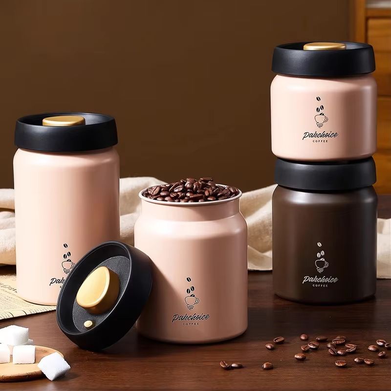 Vacuum Sealed Stainless Steel Coffee Storage Jar  500ml  900ml  1200ml LightProof Container For Bea 5