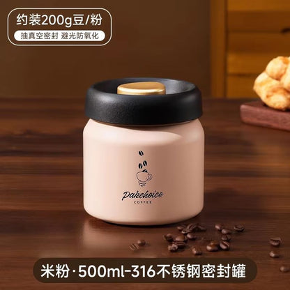 Vacuum Sealed Stainless Steel Coffee Storage Jar  500ml  900ml  1200ml LightProof Container For Bea 7