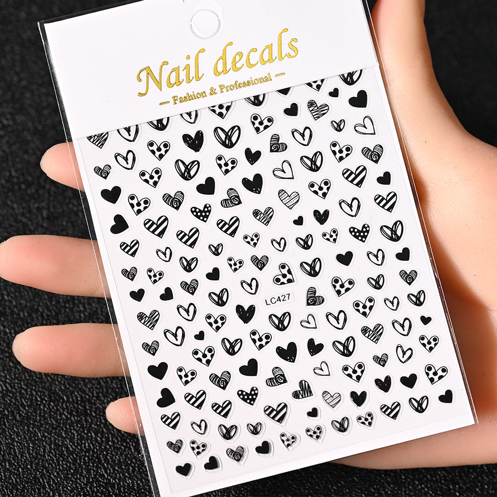 3D Gold Sun Moon Star Bronzing Nail Art Sticker, Laser Star Moon Design, Self-Adhesive Slider Decals in Gold, Silver