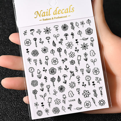 3D Gold Sun Moon Star Bronzing Nail Art Sticker, Laser Star Moon Design, Self-Adhesive Slider Decals in Gold, Silver
