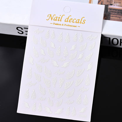 3D Gold Sun Moon Star Bronzing Nail Art Sticker, Laser Star Moon Design, Self-Adhesive Slider Decals in Gold, Silver