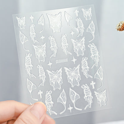 3D Gold Sun Moon Star Bronzing Nail Art Sticker, Laser Star Moon Design, Self-Adhesive Slider Decals in Gold, Silver