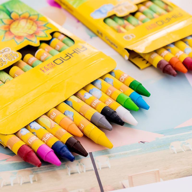Crayons Creative Cartoon Colors Drawing Non-Toxic Oil Pastels Kids Student Pastel Pencils Art Supplies Set for School