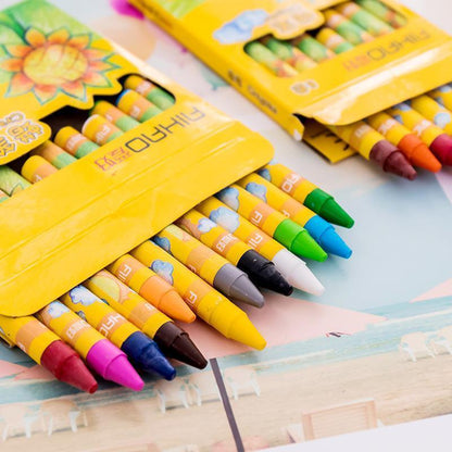 Crayons Creative Cartoon Colors Drawing Non-Toxic Oil Pastels Kids Student Pastel Pencils Art Supplies Set for School