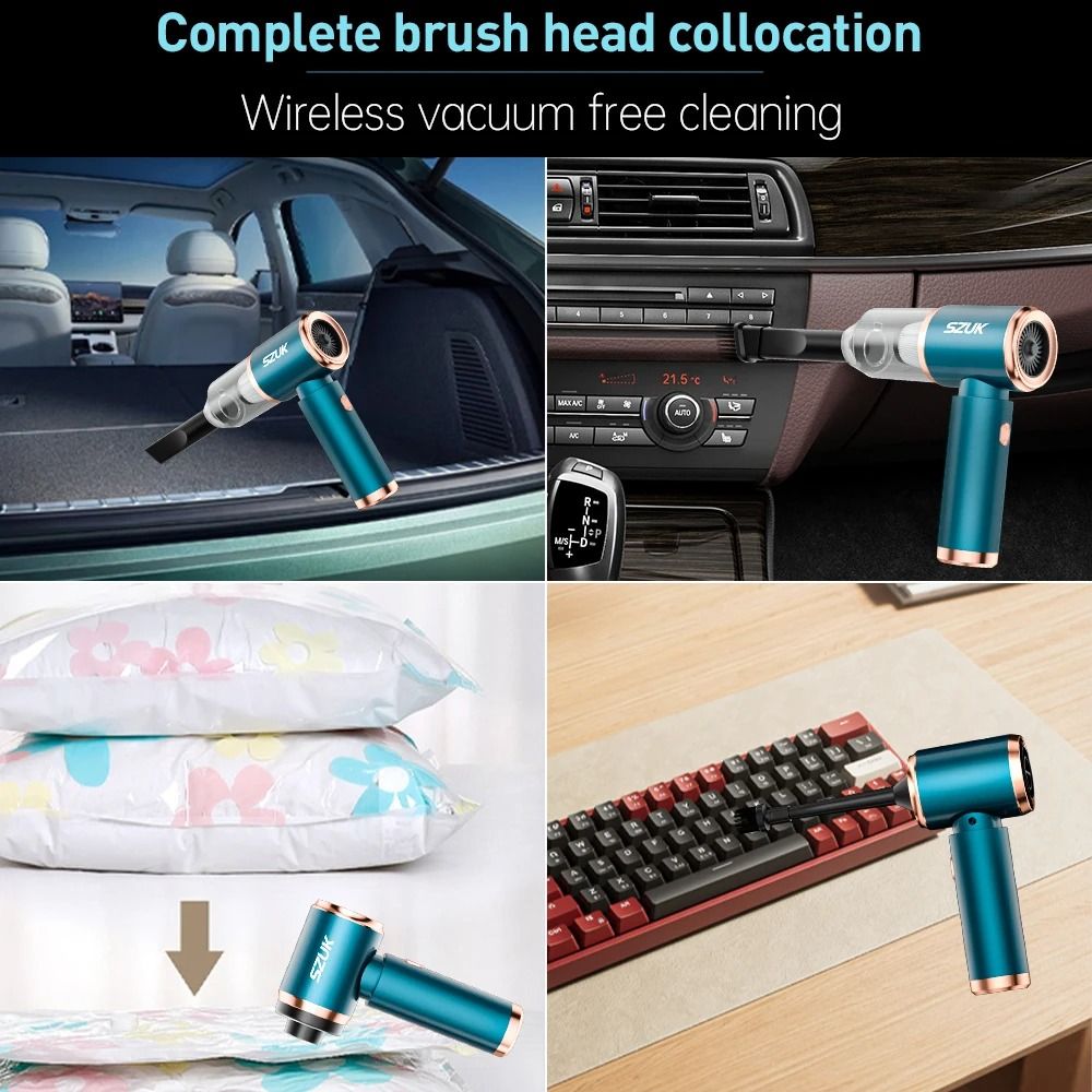 Mini Car Vacuum Cleaner Wireless Handheld Strong Suction Portable Cleaning Machine 3