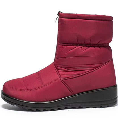 Womens Waterproof Winter Snow Boots  Warm Plush Ankle Booties With Front Zipper  NonSlip Sole 9