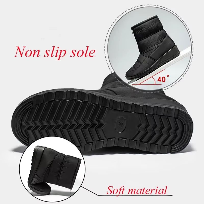 Womens Waterproof Winter Snow Boots  Warm Plush Ankle Booties With Front Zipper  NonSlip Sole 2