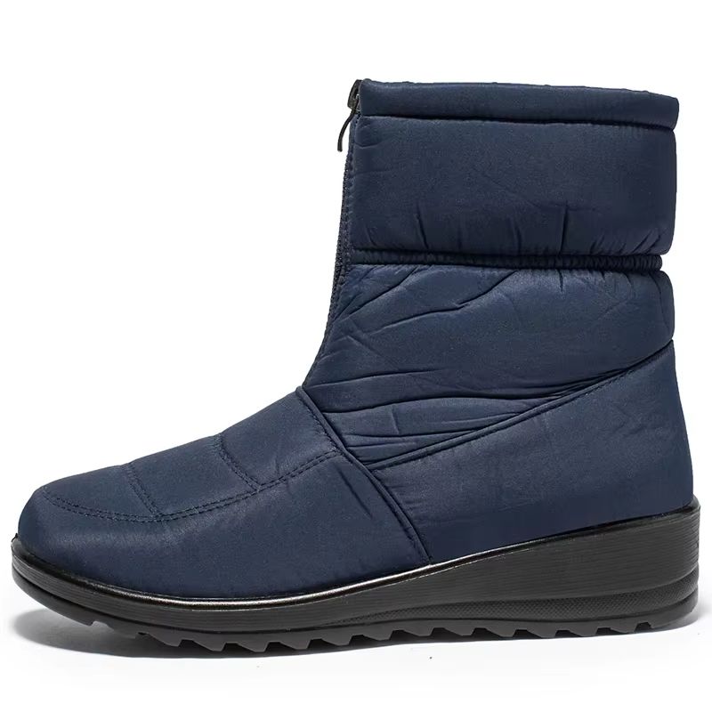 Womens Waterproof Winter Snow Boots  Warm Plush Ankle Booties With Front Zipper  NonSlip Sole 7