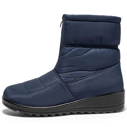 Womens Waterproof Winter Snow Boots  Warm Plush Ankle Booties With Front Zipper  NonSlip Sole 7