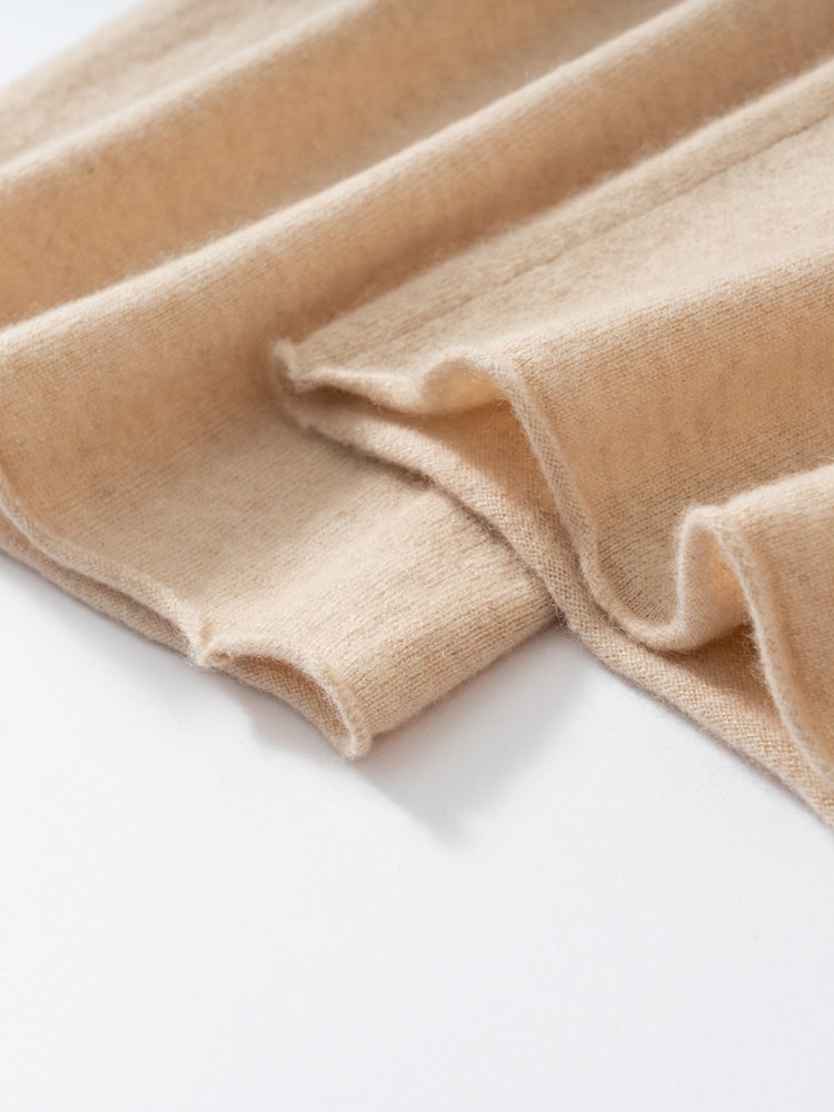 Cashmere Straight Pants Autumn Winter, Thin Version Office Women's Pants, Knitted Warm Lounge Trousers Curled Hem