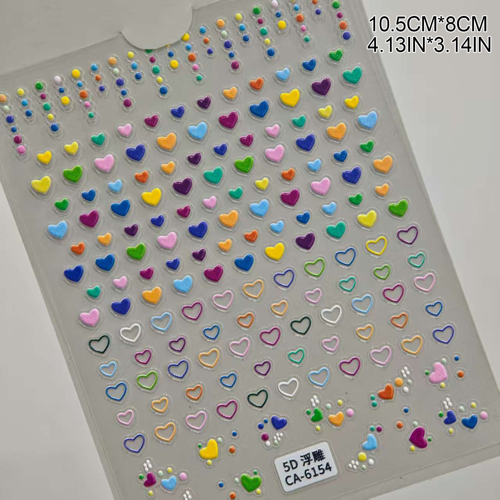 3D Embossed Nail Stickers, Cute Hollow Bear Heart Flower Decals for DIY Manicure