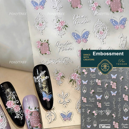 Colourful Frangipani, Bright Lily Flowers Nail Art Stickers, Gradual Petal Vivid Dew Delicate Romantic Manicure Decals