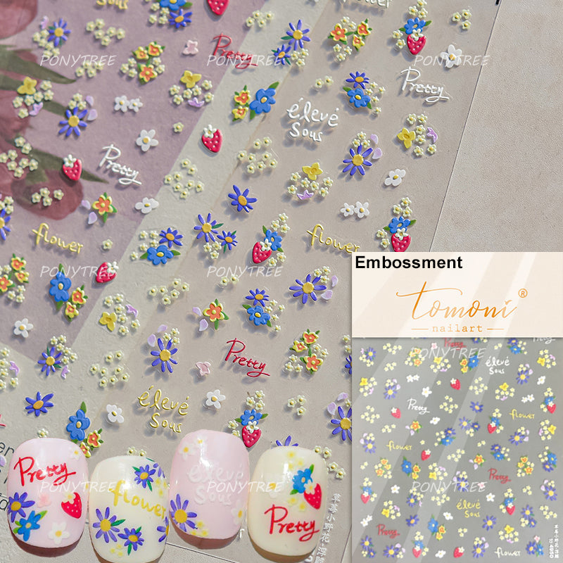 Colourful Frangipani, Bright Lily Flowers Nail Art Stickers, Gradual Petal Vivid Dew Delicate Romantic Manicure Decals