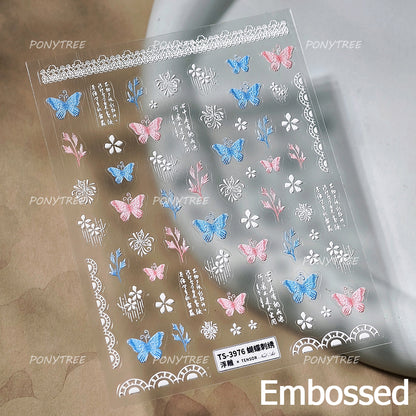 Colourful Frangipani, Bright Lily Flowers Nail Art Stickers, Gradual Petal Vivid Dew Delicate Romantic Manicure Decals