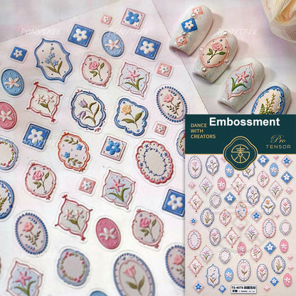 Colourful Frangipani, Bright Lily Flowers Nail Art Stickers, Gradual Petal Vivid Dew Delicate Romantic Manicure Decals