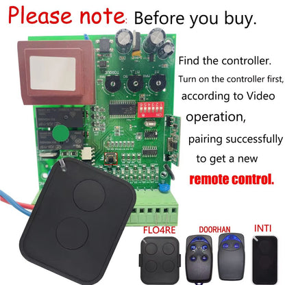 2PCS FLOR FLO2RS Garage Gate Remote Control  43392MHz Rolling Code Compatible With FLO4RS ON1 ON2 O 1